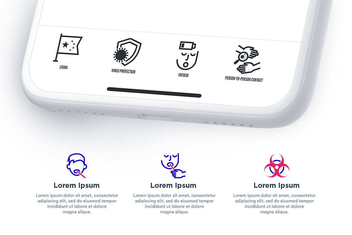 Coronavirus COVID-19 | 42 Icons Set, an Outline Icon by Marina Silence (Photo 12 of 17)