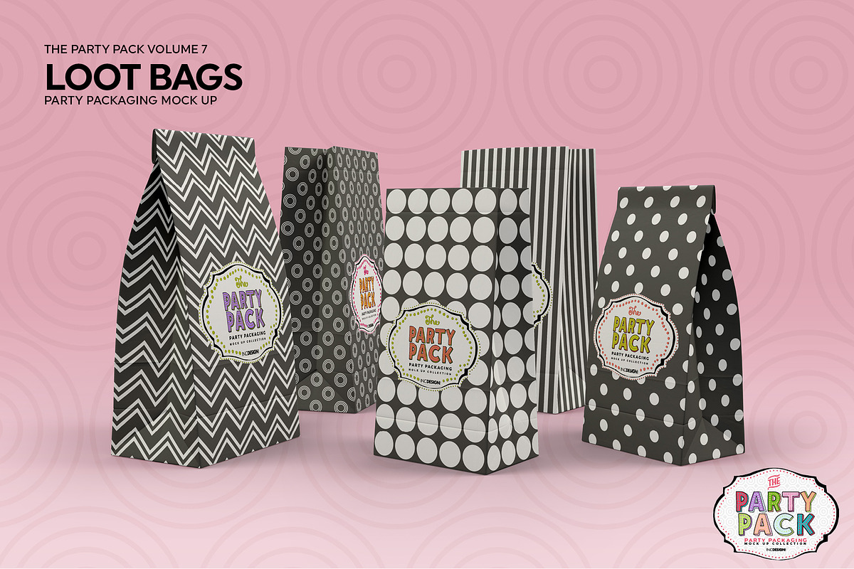 Loot Bags Packaging Mockup, a Packaging Mockup by INCDesign (Photo 5 of 9)