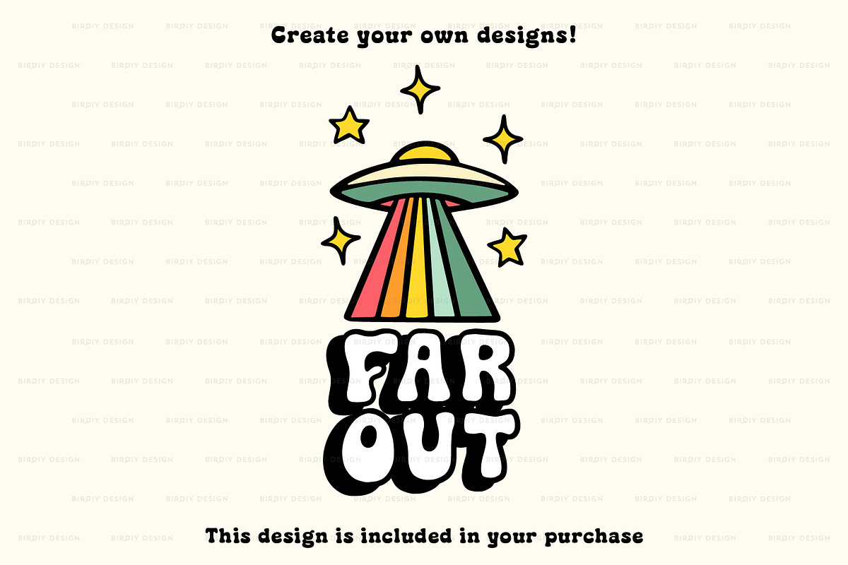 Psychedelic Retro Hippie Icons, a Solid Icon by BirDIY Design (Photo 8 of 10)