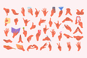 Hand Gestures Vector Set, an Object Illustration by Samnay Arts (Thumbnail 3 of 5)