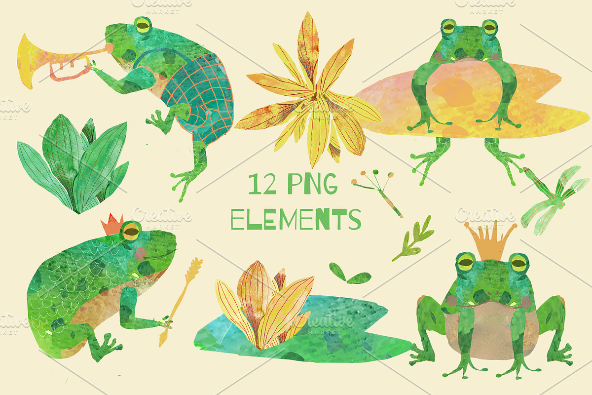 Cute Frogs Patterns Watercolor, a Pattern Graphic by watercolor kamill (Photo 9 of 10)