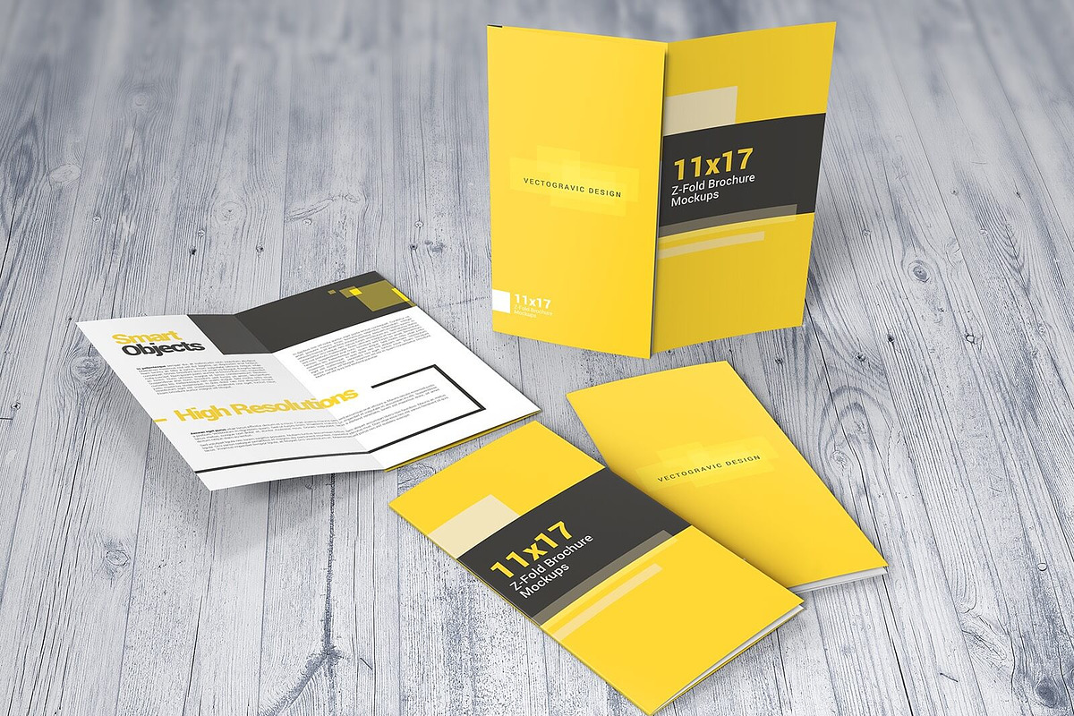 1117 Z-Fold Brochure Mockups, a Mockup by Vectogravic Design (Photo 3 of 6)