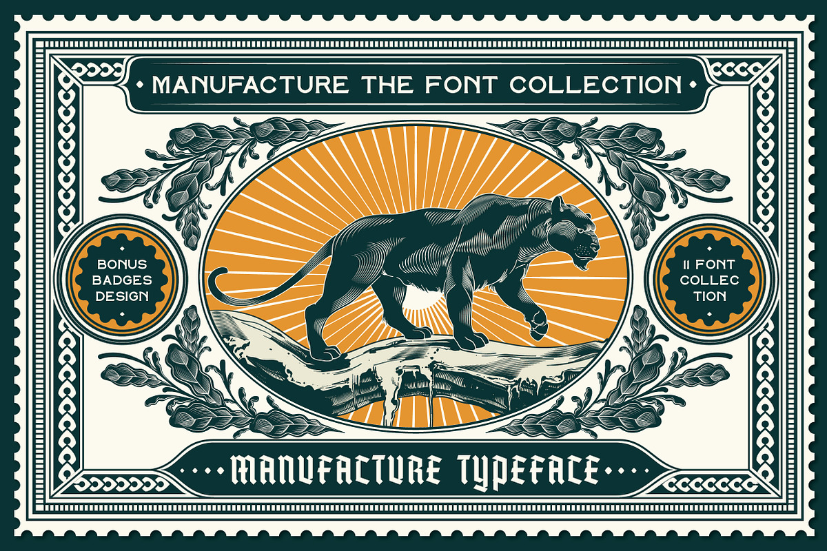 manufacture font collection, a Font by Tegh co. (Photo 3 of 13)
