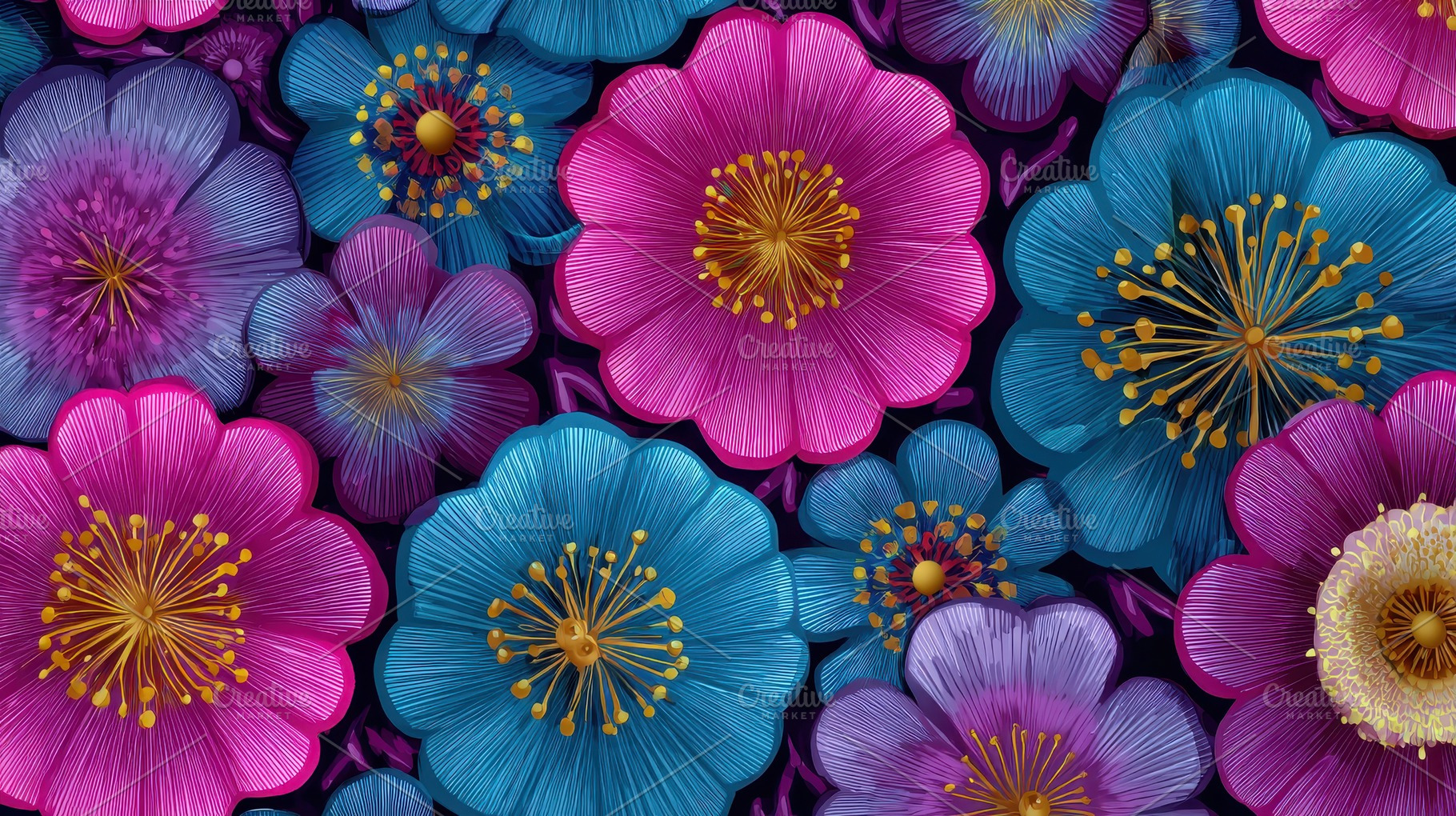 Abstract flower pattern wallpaper, a Photo by Pavel_design