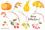 Autumn falling leaves, an Animal Illustration by Colibri Watercolor (Thumbnail 5 of 10)