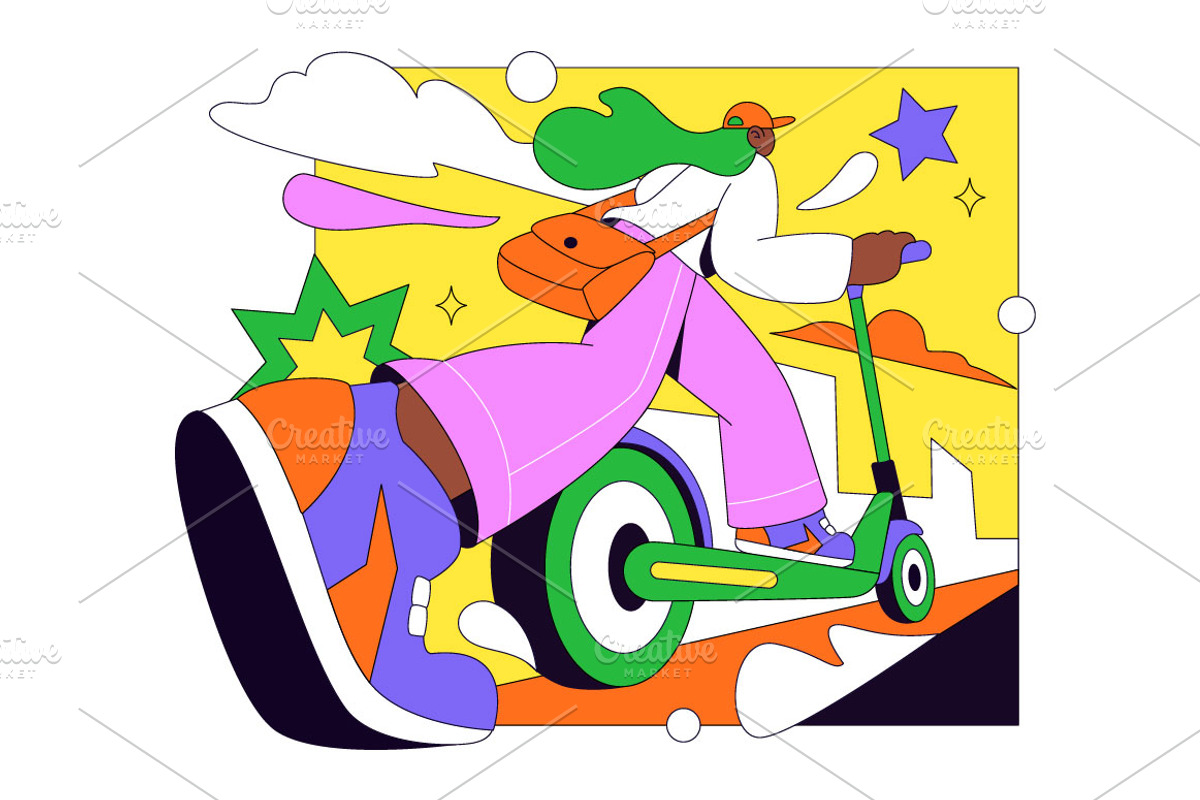 4 Scooter Vector Illustration, a Sport Illustration by denayunebgt (Photo 4 of 4)