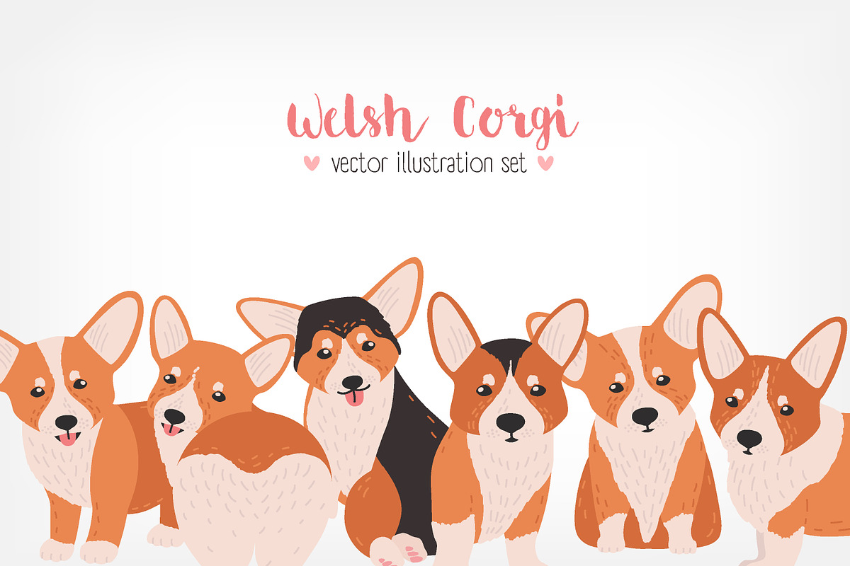 Welsh Corgi bundle and seamless, an Animal Illustration by Good Studio (Photo 1 of 5)