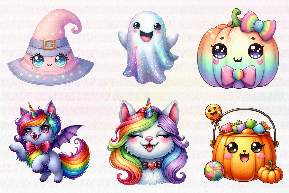 Kawaii Iridescent Pastel Halloween, an Illustration by CreationArt (Photo 5 of 5)