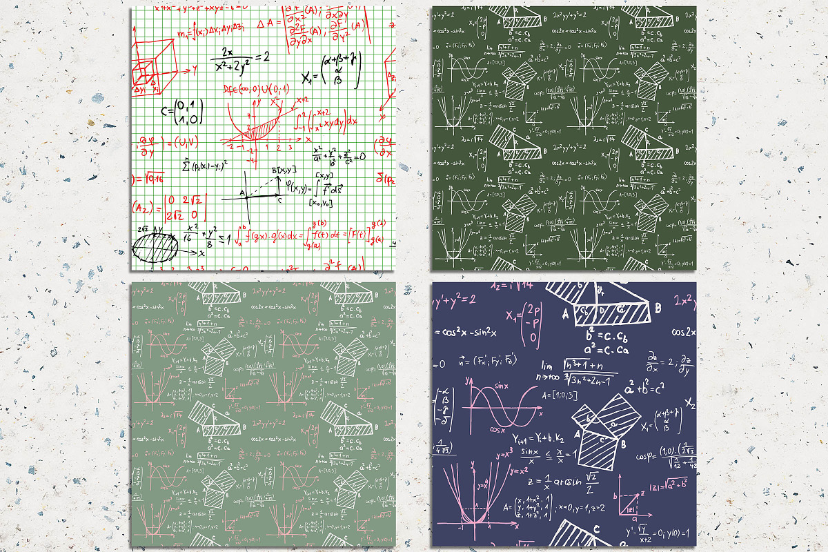 Math digital paper, a Pattern Graphic by Norse Studio