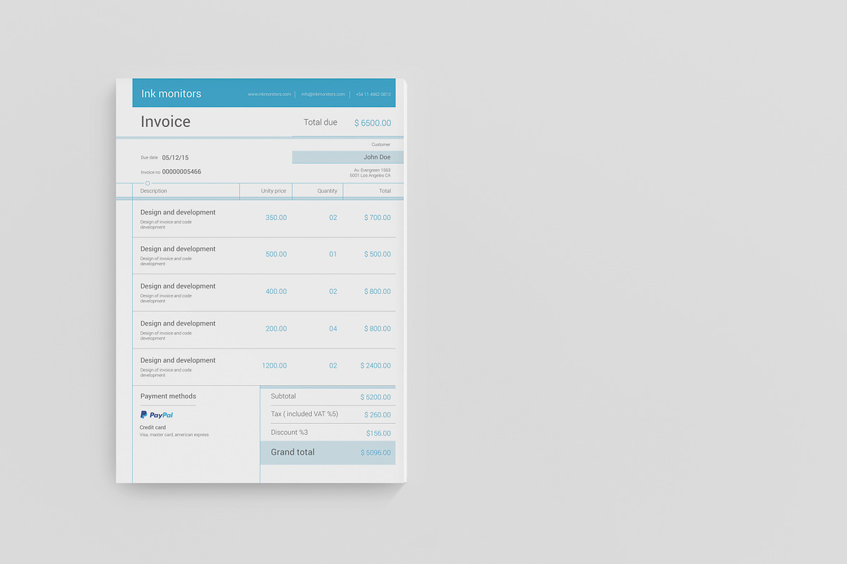 Simple Invoice, a Stationery Template by Adam Raber (Photo 4 of 4)