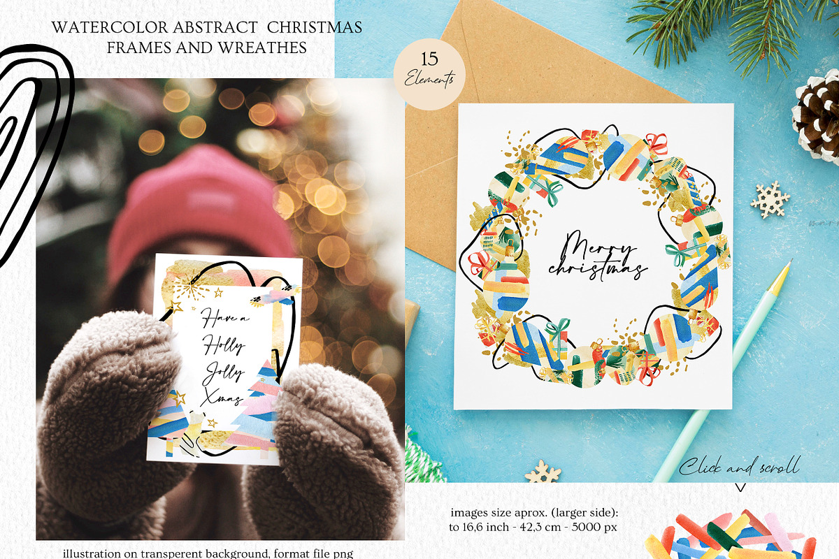 Watercolor Abstract Christmas, an Animal Illustration by AnnaTkachi (Photo 11 of 12)