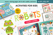 Activities for kids Robots pages, an Education Illustration by Nursery Art (Thumbnail 1 of 8)