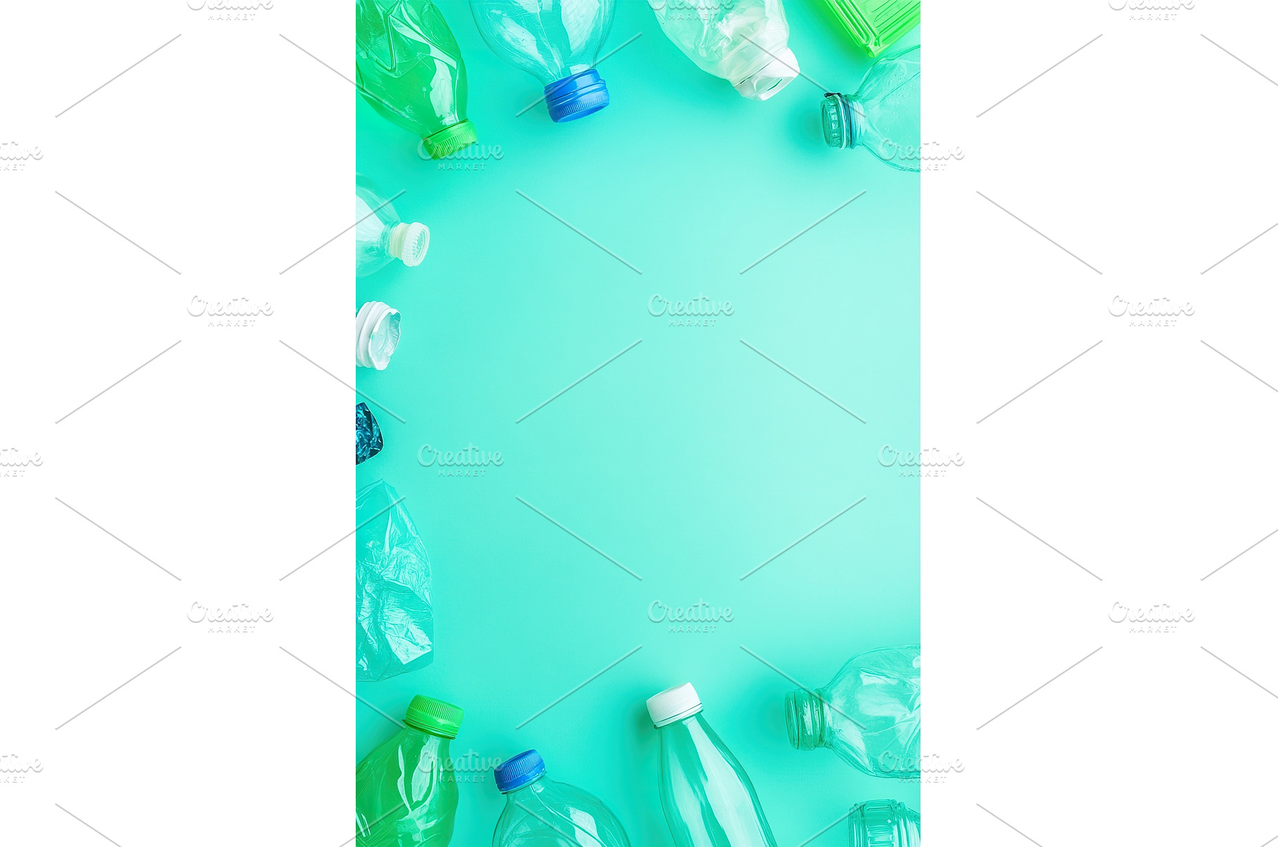 Empty Plastic Water Bottles Arranged, a Nature Photo by Lermont51