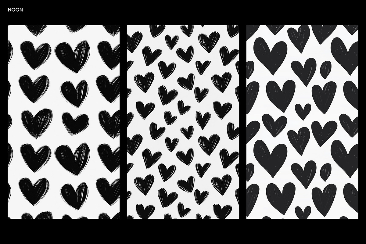 Black Hearts Pattern – Bold, Playful, a Pattern Graphic by Oday Noon (Photo 3 of 6)