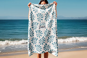 Woman Holding Beach Towel Mockup, a Product Mockup by rebrandy (Thumbnail 4 of 7)