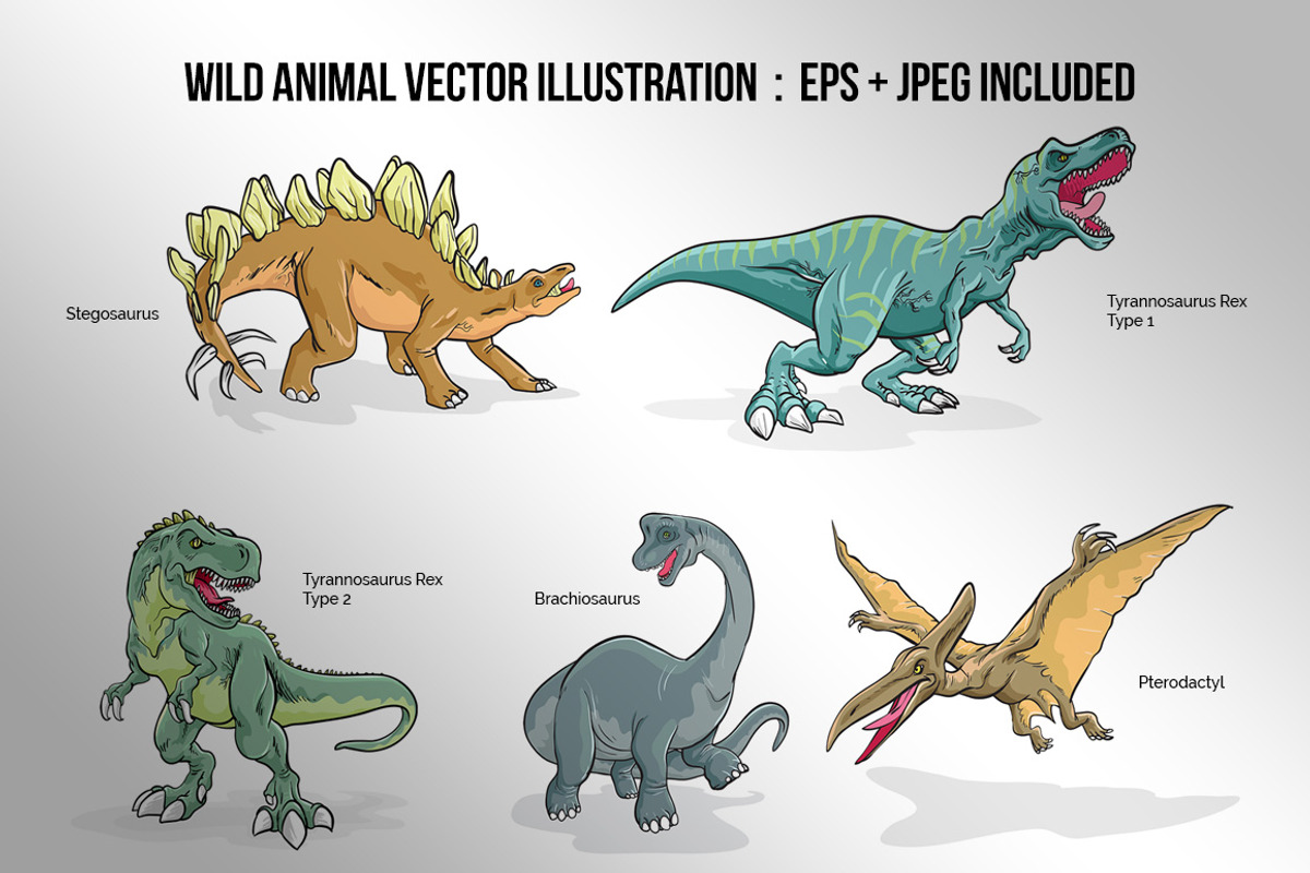 Dinosaur Vector Illustration, an Animal Illustration by SCworkspace (Photo 2 of 2)