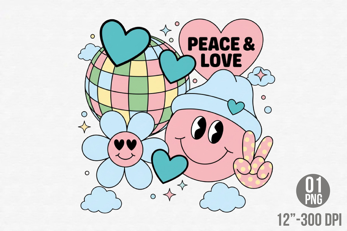 Retro Valentine Png,Valentines Vibes, an Illustration by Designking (Photo 2 of 6)