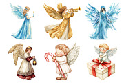 Christmas Angel Clipart, an Illustration by Daily.Designs (Thumbnail 3 of 5)