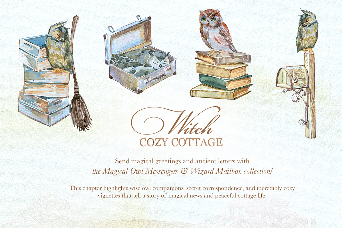 Authentic Cozy Witch Cottage Clipart, a Seasonal Illustration by ArtCreationsDesign (Photo 20 of 23)
