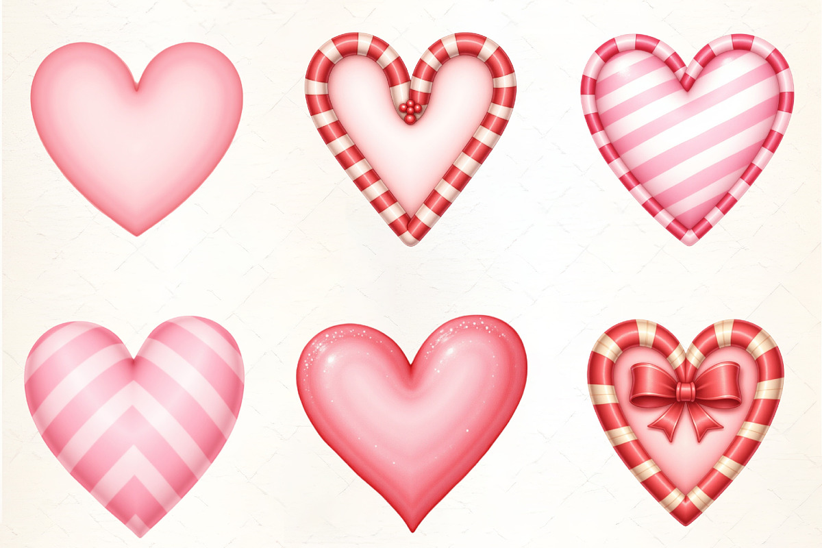 Candy Cane Heart Clipart, an Illustration by CrexoraLab (Photo 4 of 5)
