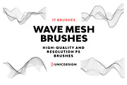 17 Wave Mesh Photoshop Brushes, a Brush Add-On by UnicDesign (Thumbnail 1 of 2)