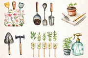 Gardening Tools Watercolor Clipart, an Illustration by Libby Wishes (Thumbnail 3 of 7)