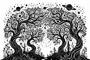 50 Mystical Galaxy Forest Silhouette, a Technology Illustration by Amazin_art (Thumbnail 9 of 41)