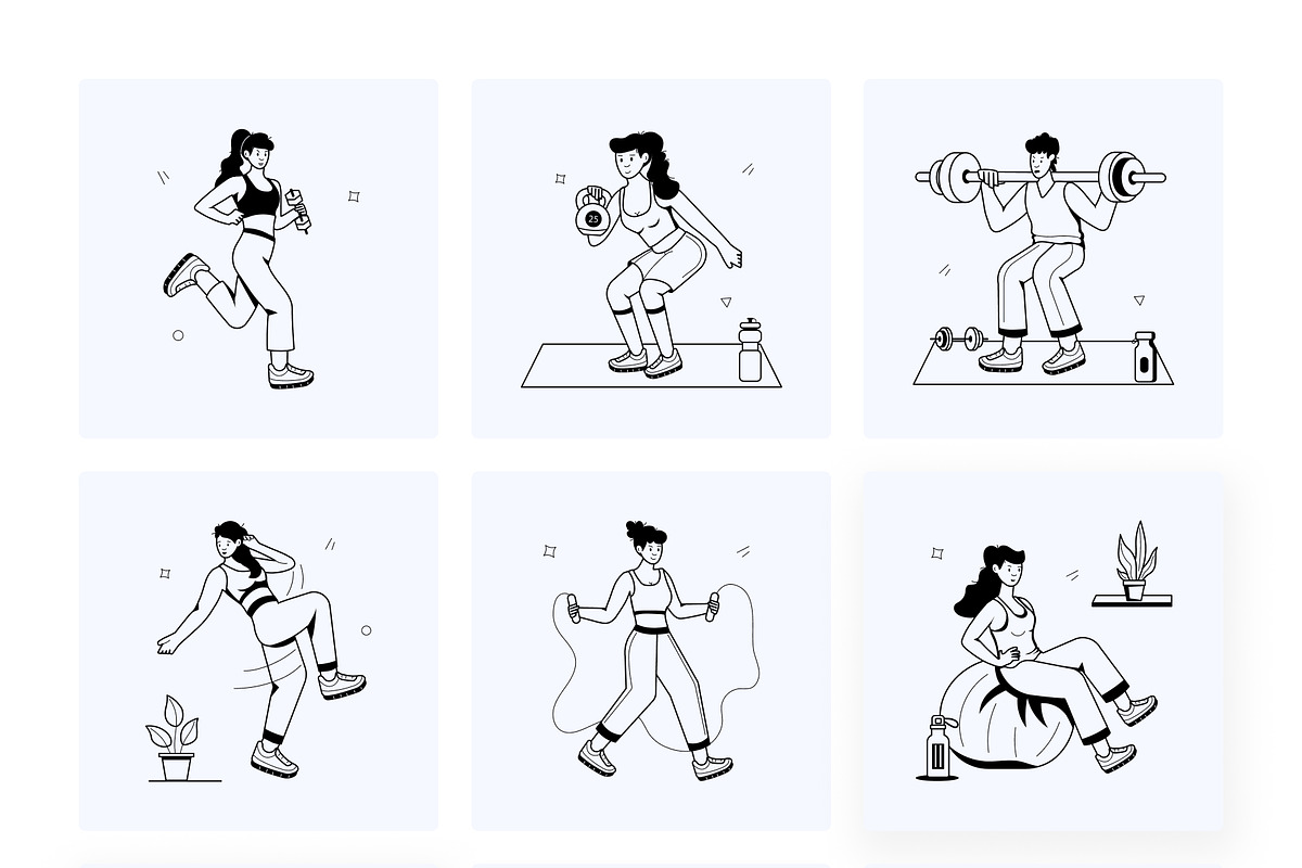 Gym and Fitness Mini Illustrations, a Person Illustration by Vectors Market (Photo 9 of 11)