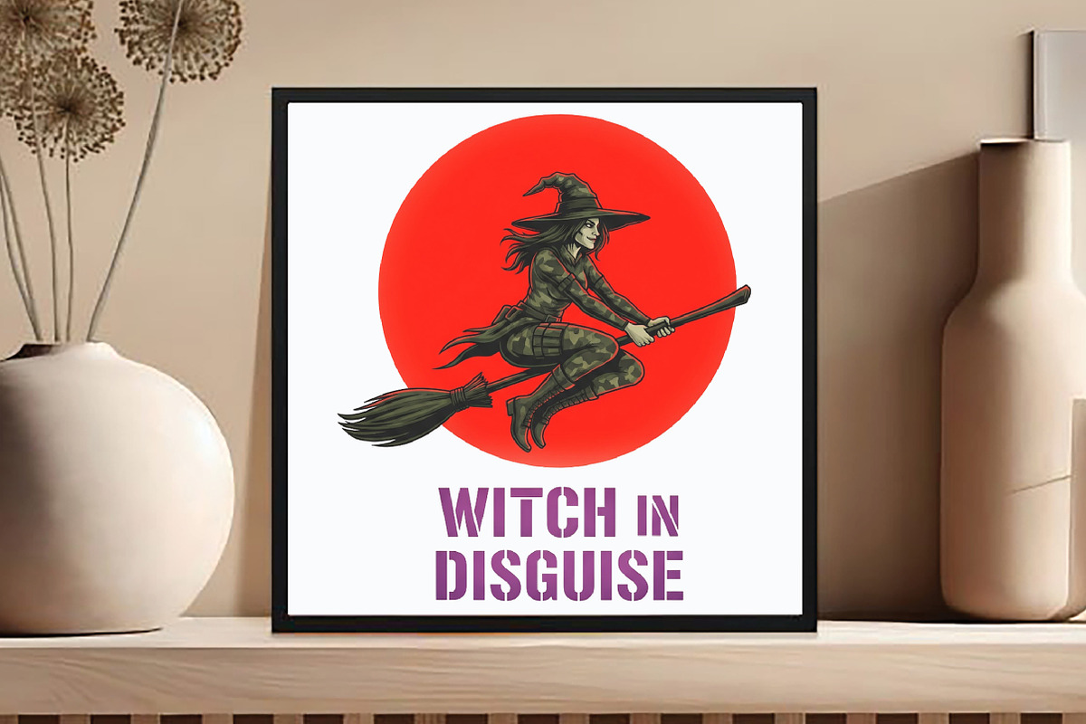 Camo Witch Halloween Sublimation, an Illustration by DreamCafeArt (Photo 4 of 6)