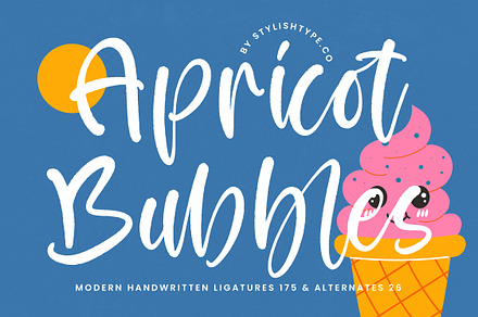 Apricot Bubbles Modern Handwritten