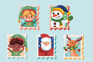 Christmas Characters Stamp Set, a Templates & Theme by studiogstock