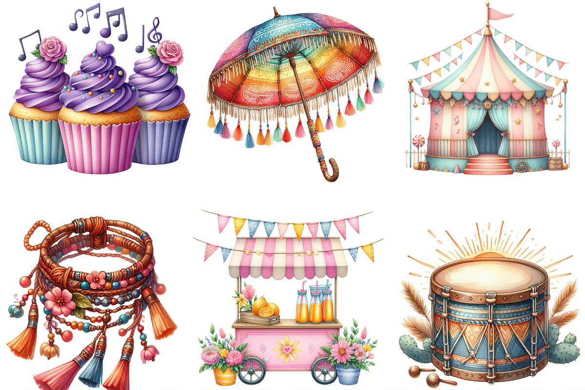 Picnic Party Music Festival Clipart, an Illustration by Designking (Photo 2 of 4)