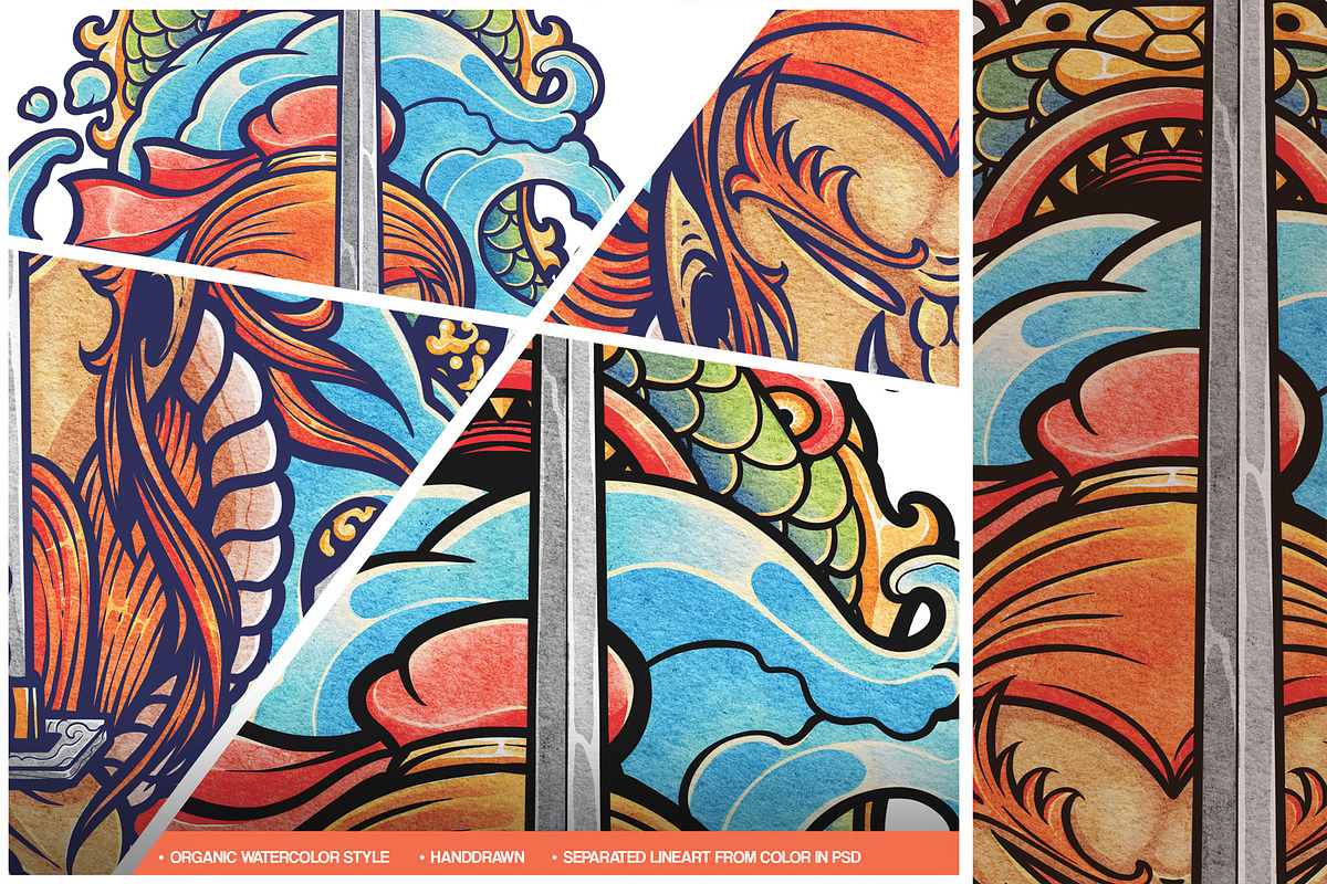 Watercolor Heroes & Demon Part 03, an Illustration by NStudio (Photo 5 of 5)