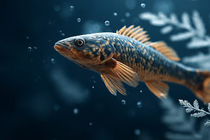 Beautiful fish with orange fins and, an Animal Photo by MistyDay