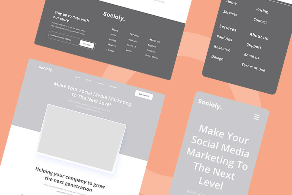 Social Media Marketing Wireframe Web, a Wireframe Template by INSPR STD (Photo 5 of 6)