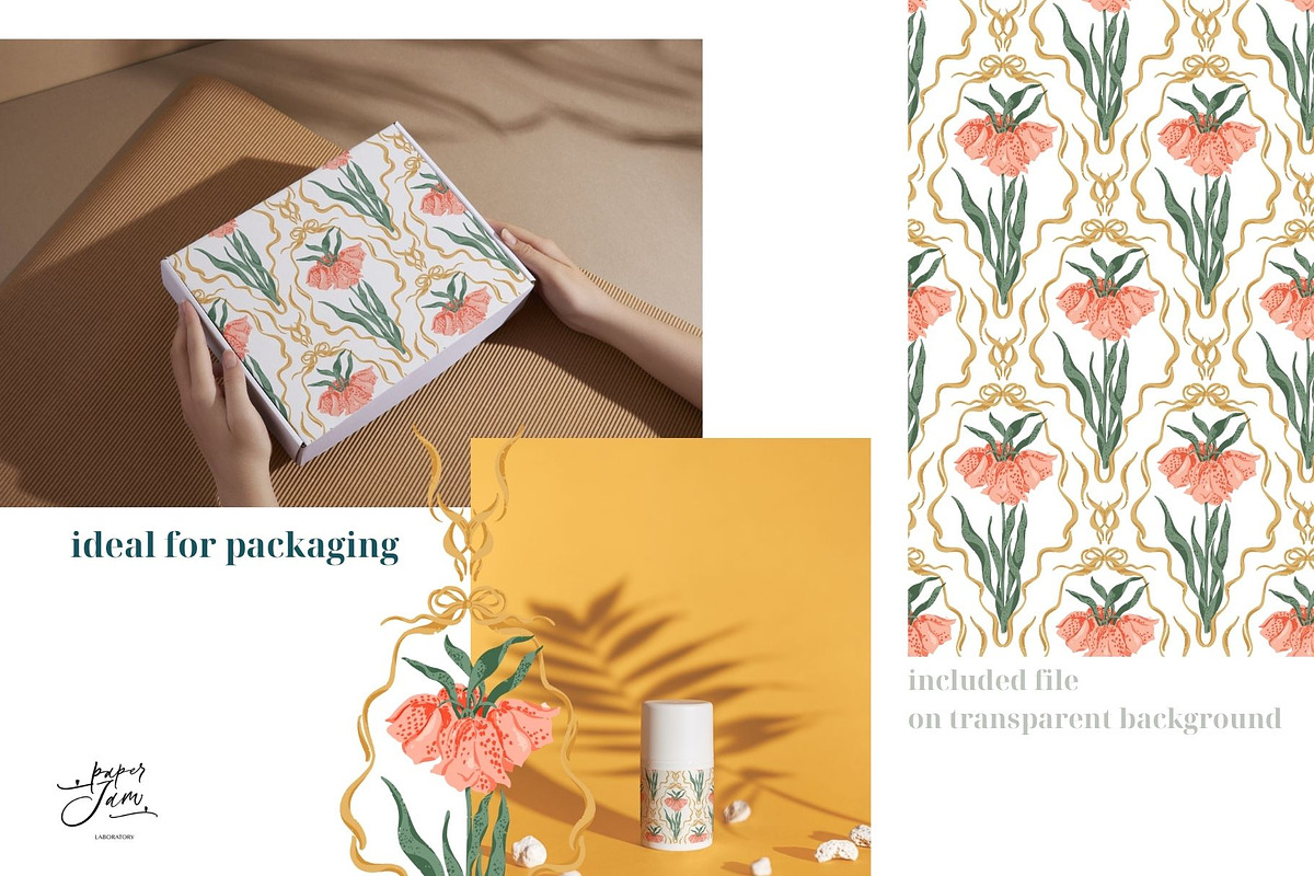 Elegant Art Nouveau Floral Pattern, a Pattern Graphic by PaperJamLab (Photo 6 of 7)