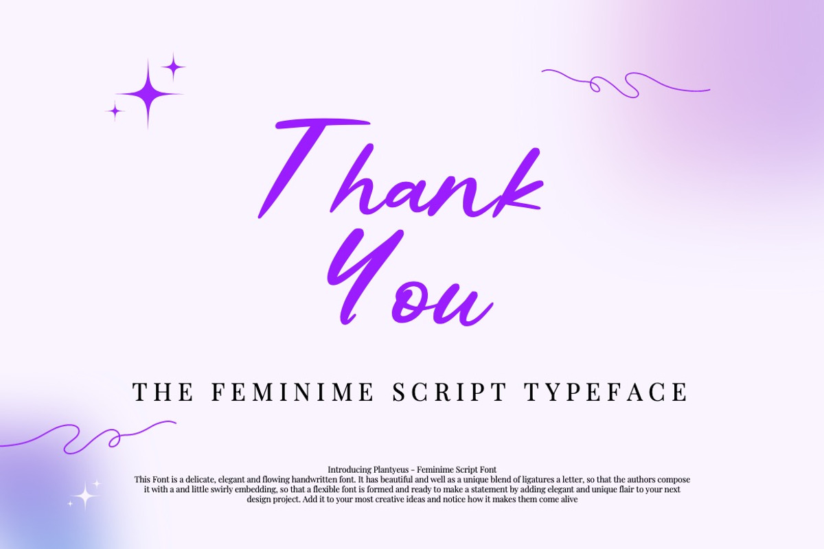 Plantyeus - Feminime Script Font, a Script Font by Dhabee (Photo 8 of 15)