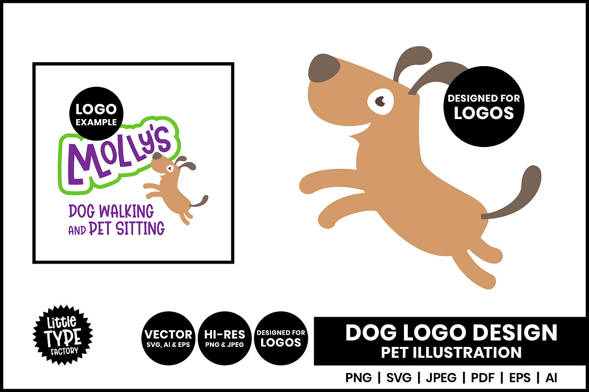Jumping Dog Logo PNG Illustration, an Animal Illustration by Little Type Factory (Photo 1 of 5)