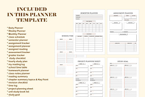 Digital Student Planner Template