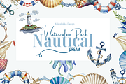 Seafaring Serenity Nautical Elements, a Decorative Illustration by Kaleidokika (Thumbnail 1 of 6)