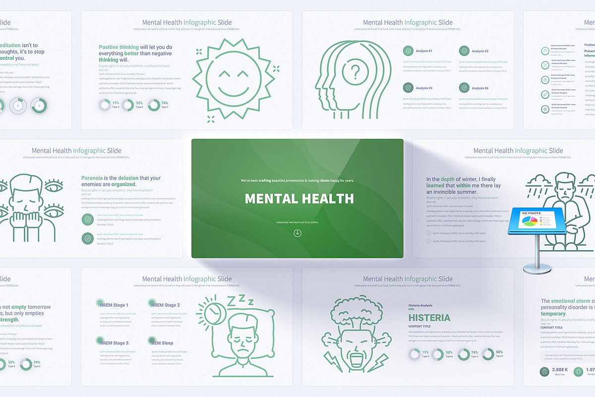 Mental Health Keynote Presentation, a Presentation Template by Pulsecolor