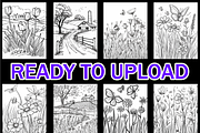 Spring Coloring Pages for Adults-V2, a Seasonal Illustration by Design Home (Thumbnail 4 of 7)