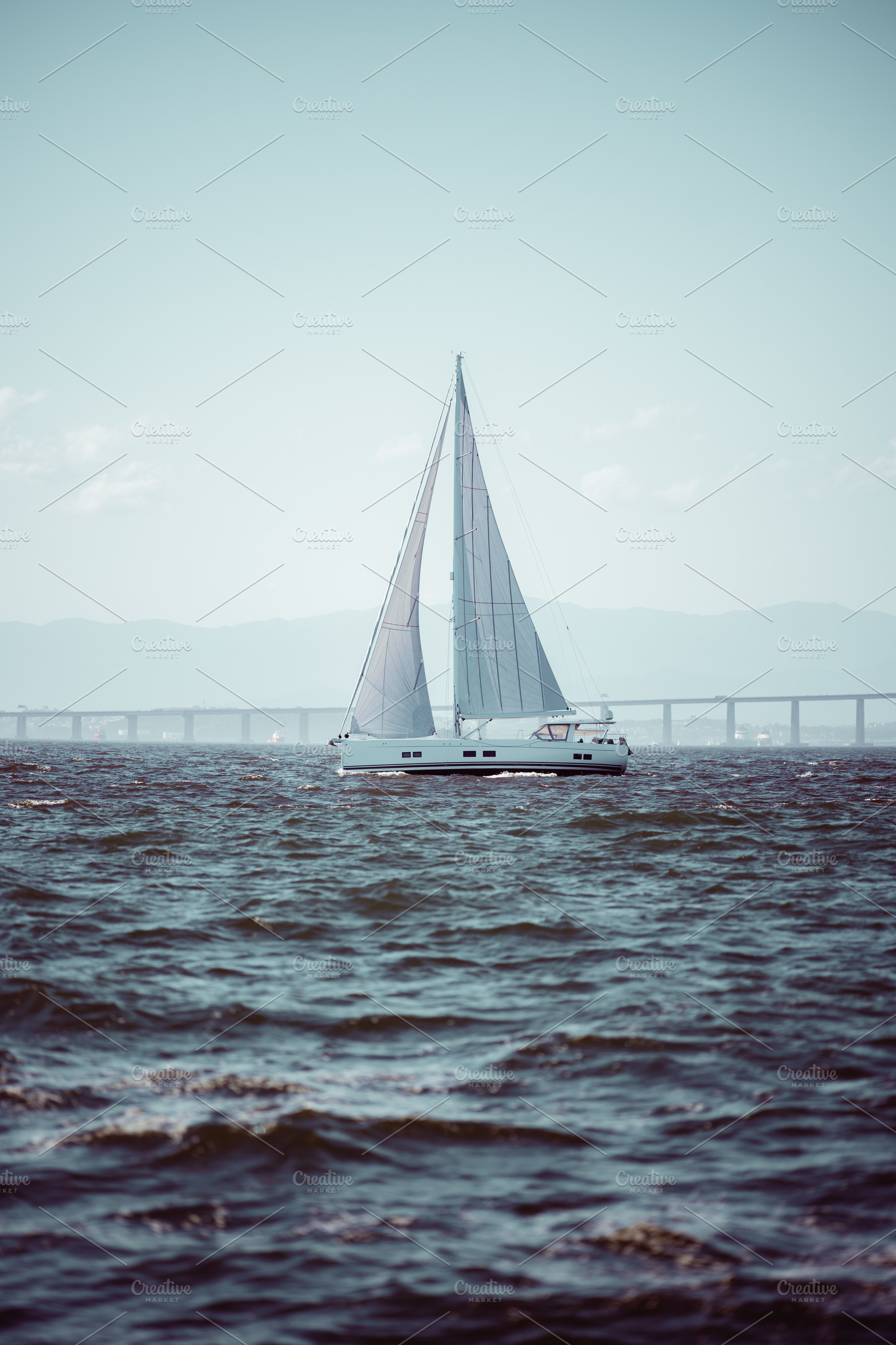 Sailboat on open sea, a Transportation Photo by SkyNext