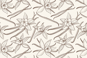 Vanilla Flower Seamless Pattern