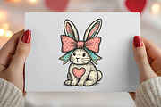 Bunny with Bow Sublimation PNG Easte, an Illustration by DreamPrint404 (Thumbnail 3 of 7)