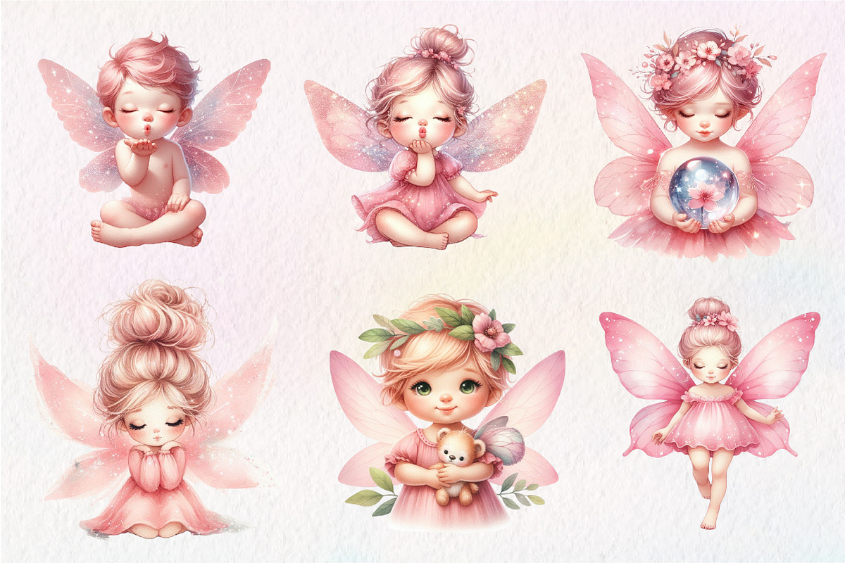 Fairy Garden Watercolor Clipart, an Illustration by CreationArt (Photo 5 of 7)
