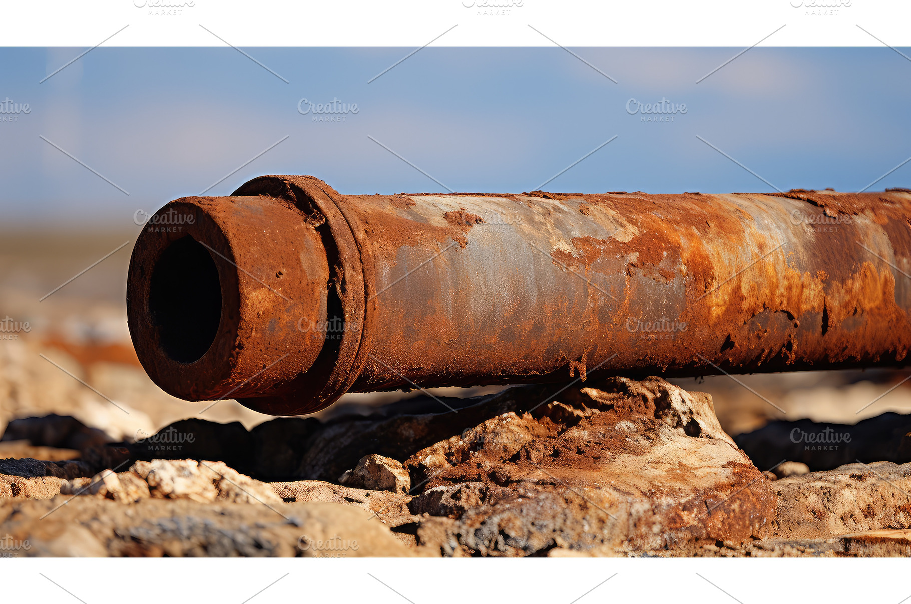 water cast iron pipe ai generated, an Industrial Photo by pikepicture