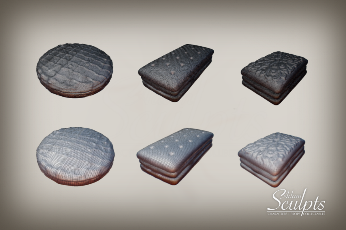 Biscuit Selection 01, a Food & Drink 3D Model by Adam Sculpts (Photo 5 of 5)