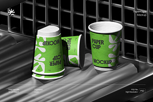 Paper Cups Mockup – Industrial Cafe, a Product Mockup by fakhroo