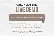 Luxury Picnic Website for Wix, a Landing Page Template by Parrot Designs (Thumbnail 3 of 4)
